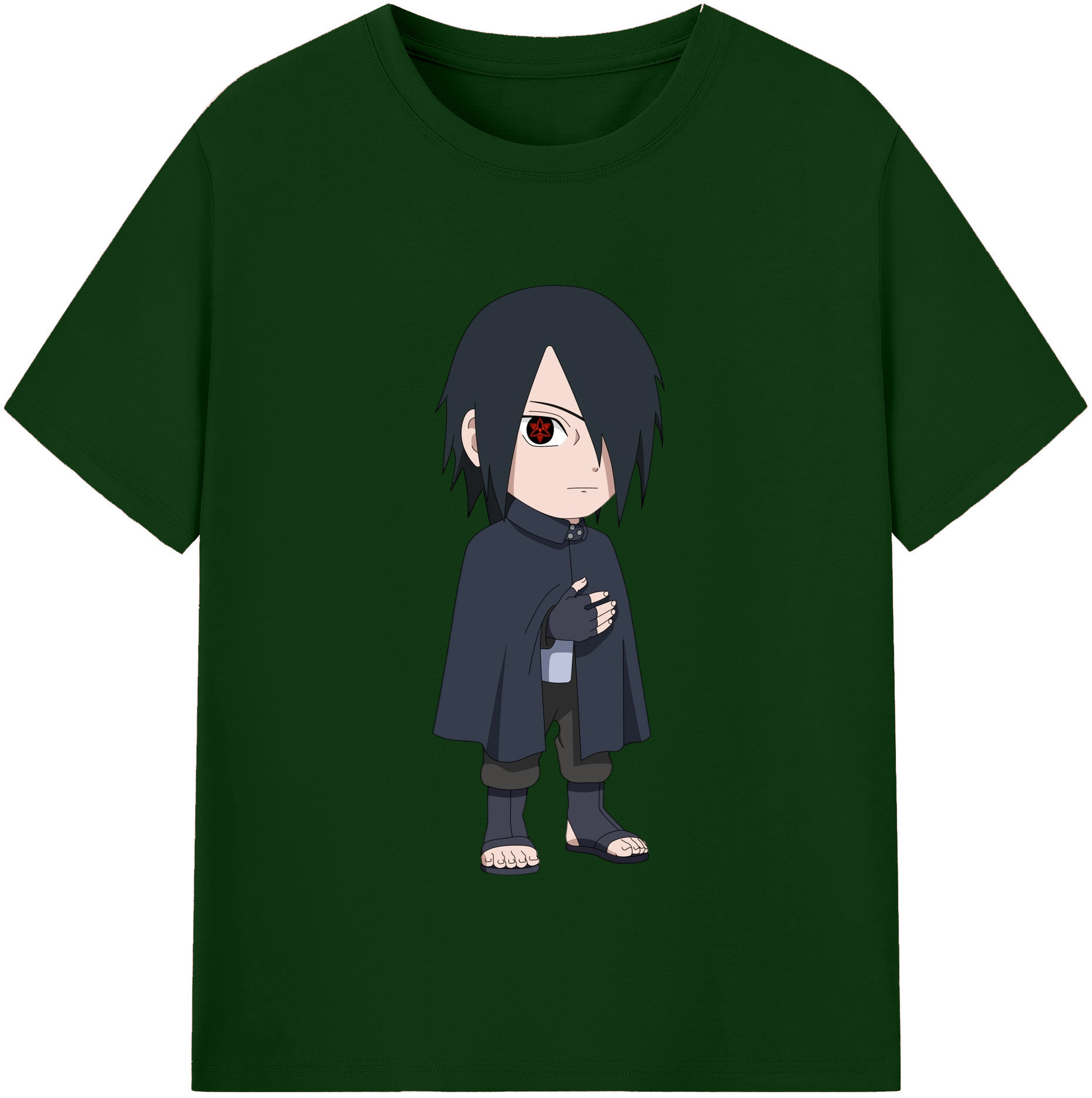 （画像用） NARUTO -ナルト- うちは サスケ Uchiha Sasuke 綿100％半袖Tシャツ（フロントプリント）